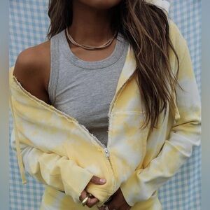 Sincerely Jules for Bandier Yellow Tie Dye Hoodie